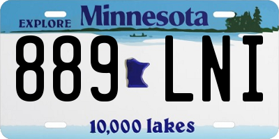 MN license plate 889LNI