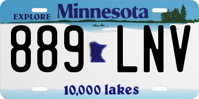 MN license plate 889LNV