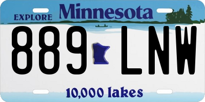 MN license plate 889LNW