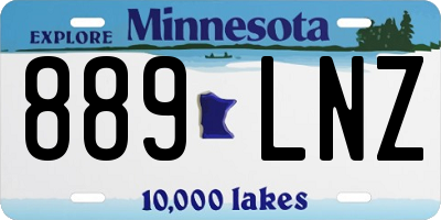 MN license plate 889LNZ