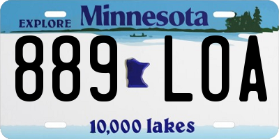MN license plate 889LOA