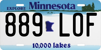 MN license plate 889LOF