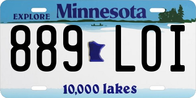 MN license plate 889LOI