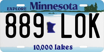 MN license plate 889LOK