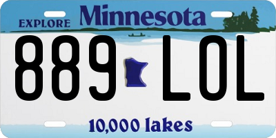 MN license plate 889LOL