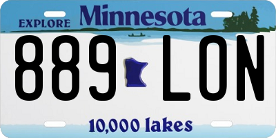 MN license plate 889LON