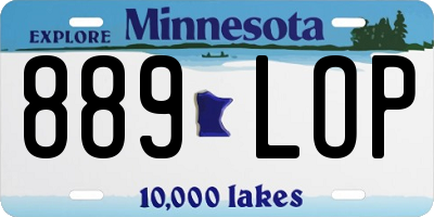 MN license plate 889LOP