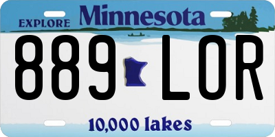 MN license plate 889LOR