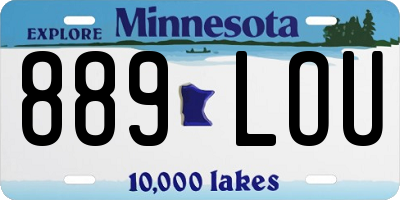 MN license plate 889LOU
