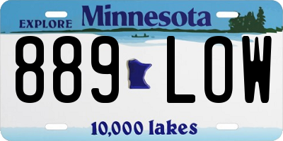 MN license plate 889LOW
