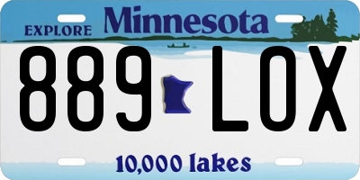 MN license plate 889LOX