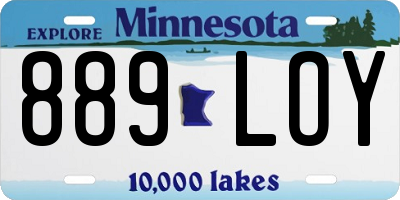 MN license plate 889LOY
