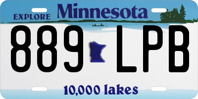 MN license plate 889LPB