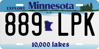 MN license plate 889LPK