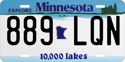 MN license plate 889LQN