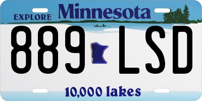 MN license plate 889LSD