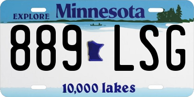 MN license plate 889LSG