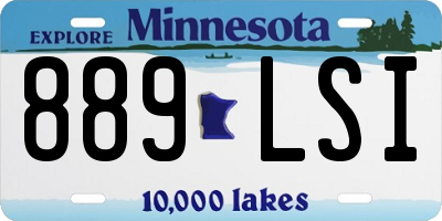 MN license plate 889LSI