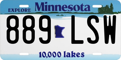 MN license plate 889LSW