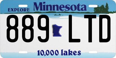 MN license plate 889LTD