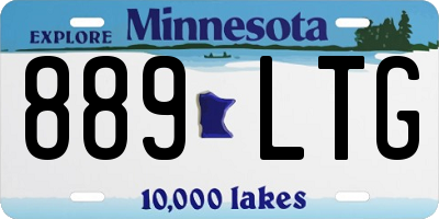 MN license plate 889LTG