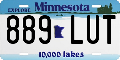MN license plate 889LUT