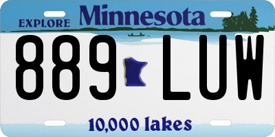 MN license plate 889LUW