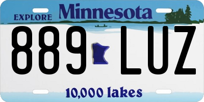 MN license plate 889LUZ