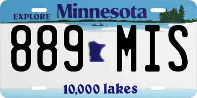 MN license plate 889MIS