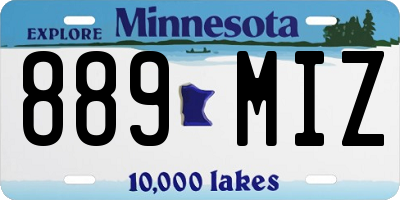 MN license plate 889MIZ