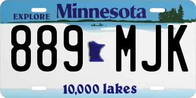 MN license plate 889MJK