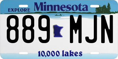 MN license plate 889MJN