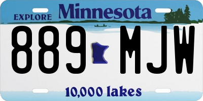 MN license plate 889MJW