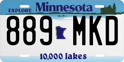 MN license plate 889MKD