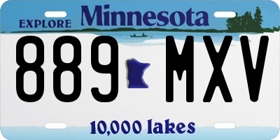 MN license plate 889MXV