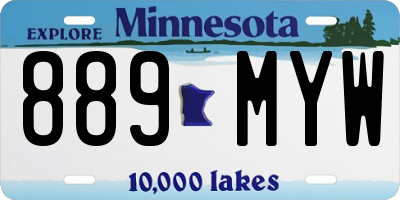 MN license plate 889MYW