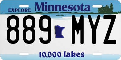 MN license plate 889MYZ