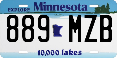 MN license plate 889MZB