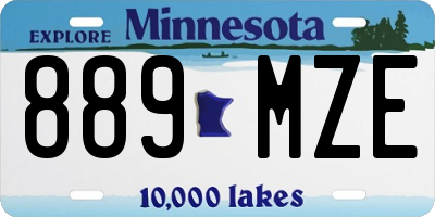MN license plate 889MZE