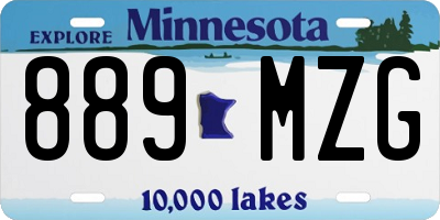 MN license plate 889MZG