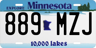 MN license plate 889MZJ