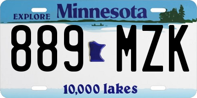 MN license plate 889MZK