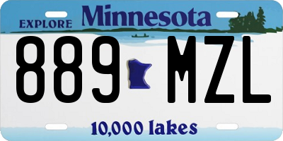 MN license plate 889MZL