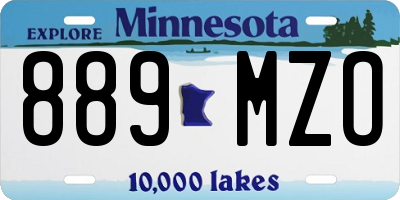MN license plate 889MZO