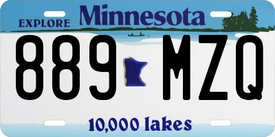 MN license plate 889MZQ