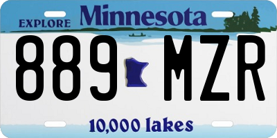 MN license plate 889MZR