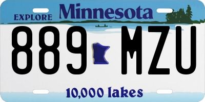 MN license plate 889MZU