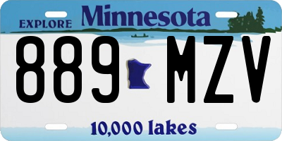 MN license plate 889MZV