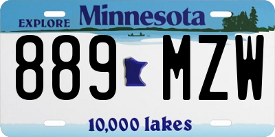 MN license plate 889MZW
