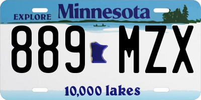 MN license plate 889MZX